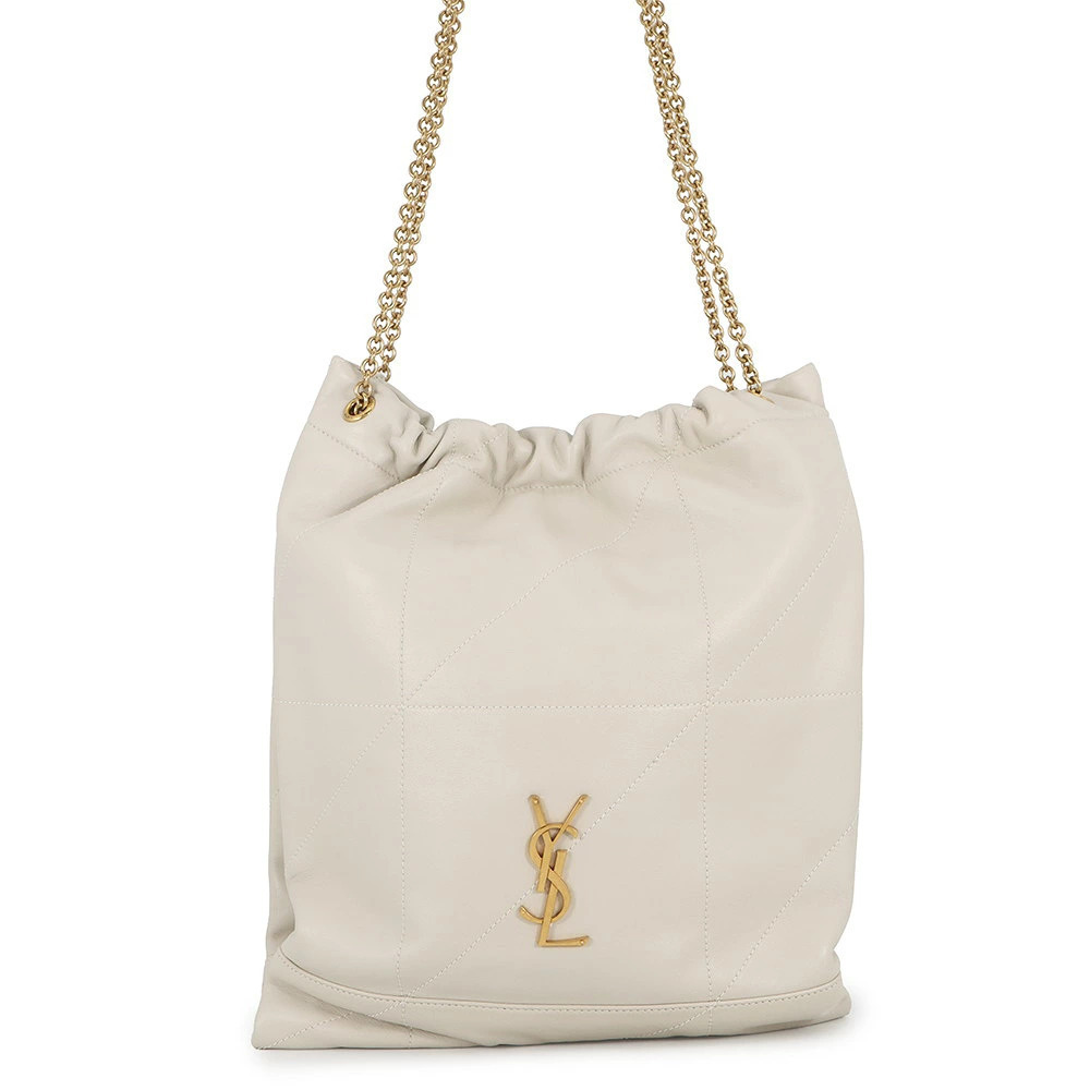 Saint Laurent Paris Chain Shoulder Bag Jamie Nappa Leather White